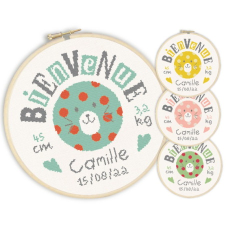 Lili Points - Fiche point de croix compté - Bienvenue bébé
