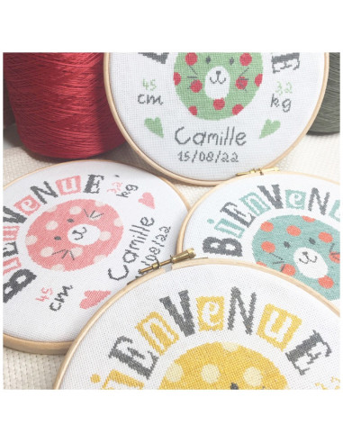 Lili Points - Fiche point de croix compté - Bienvenue bébé