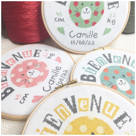 Lili Points - Fiche point de croix compté - Bienvenue bébé