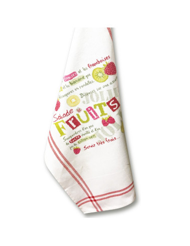 Lili Points - Fiche point de croix compté - Torchon La salade de fruits