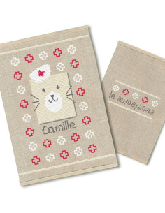 Lili Points - Kit - Carnet de santé "Nounours beige"