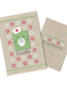 Lili Points - Kit - Carnet de santé "Nounours vert"