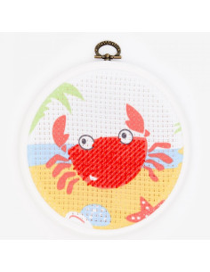 Kit pour enfant DMC, demi point de croix - Le Crabe