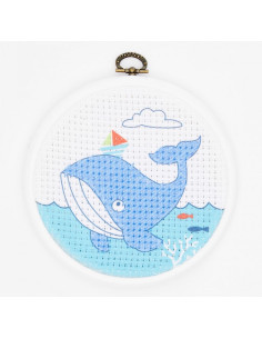 Kit de broderie pour enfant, demi point de croix - La Baleine de DMC
