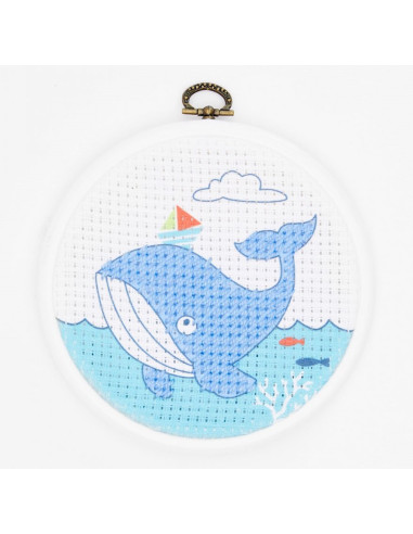 Kit de broderie pour enfant, demi point de croix - La Baleine de DMC