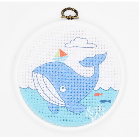 Kit de broderie pour enfant, demi point de croix - La Baleine de DMC