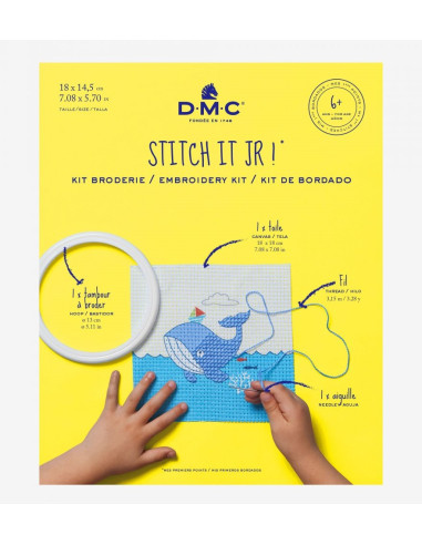 Kit de broderie pour enfant, demi point de croix - La Baleine de DMC