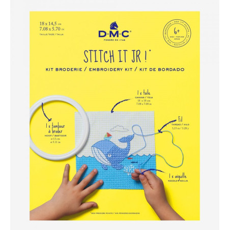 Kit de broderie pour enfant, demi point de croix - La Baleine de DMC