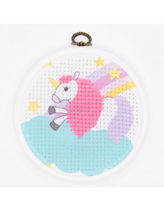 Kit de broderie pour enfant, demi point de croix - La Licorne de DMC