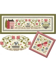 Jardin Privé - Composition florale 2 - Fiche point de croix compté