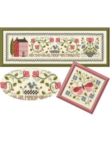 Jardin Privé - Composition florale 2 - Fiche point de croix compté