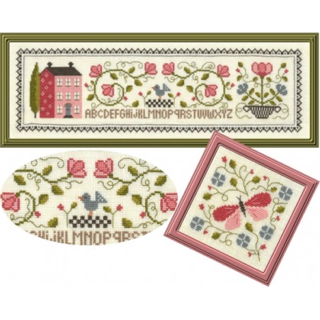 Jardin Privé - Composition florale 2 - Fiche point de croix compté
