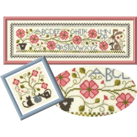 Jardin Privé - Composition florale 3 - Fiche point de croix compté