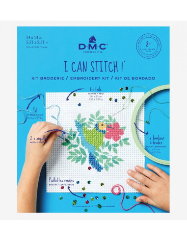 Kit de broderie pour enfant, demi point de croix - Le Colibri de DMC