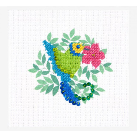 Kit de broderie pour enfant, demi point de croix - Le Colibri de DMC