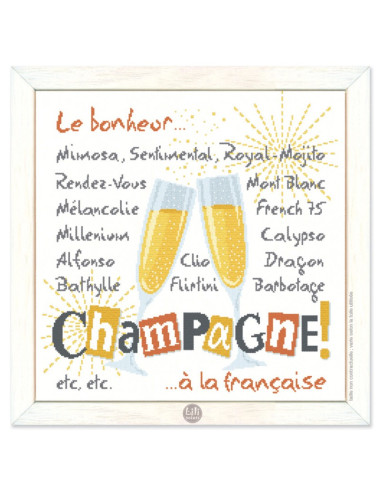 Lili Points - Fiche point de croix compté - Le Champagne