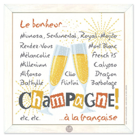 Lili Points - Fiche point de croix compté - Le Champagne