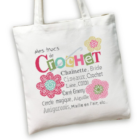 Lili Points - Tote bag blanc - Mes trucs de Crochet