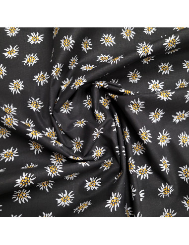 tissu-edelweiss-coton-fond-noir