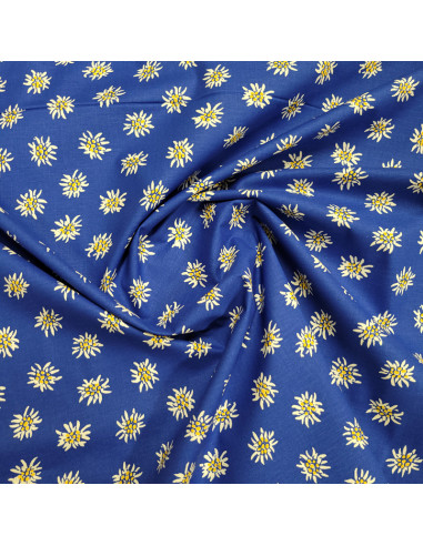 tissu-edelweiss-coton-fond-bleu-broderie-passion