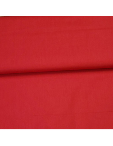 Tissu coton popline uni rouge
