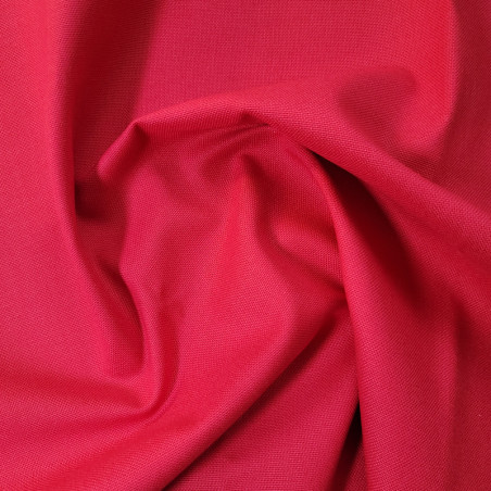 Tissu aspect lin - uni rouge