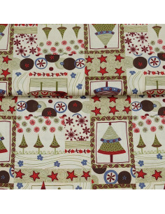 Tissu coton sapins d'hiver