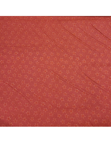 Tissu coton petites étoiles rouges