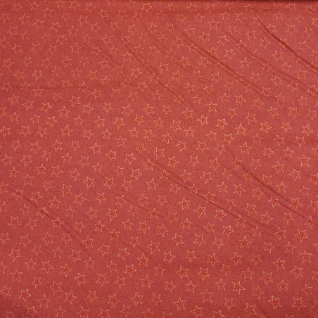 Tissu coton petites étoiles rouges