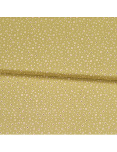 Tissu coton petits flocons fond vert
