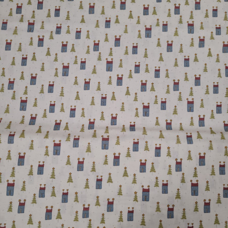 Tissu coton minis motifs d'hiver