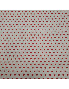 Tissu aspect lin - petits coeurs