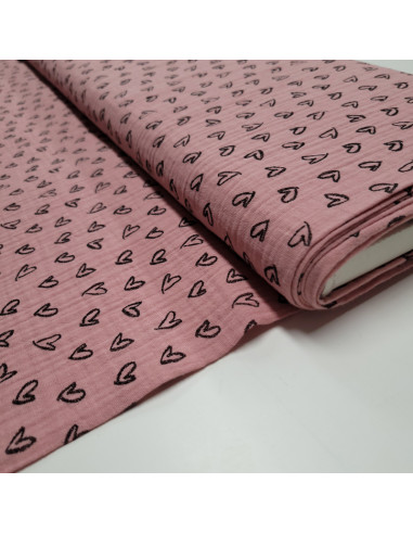 tissu-double-gaze-rose-moyen-motifs-coeurs-broderie-passion