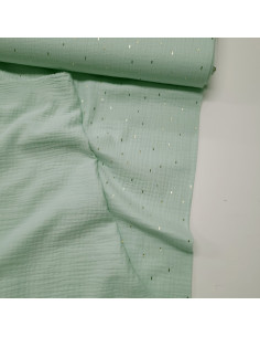 double-gaze-menthe-avec-dorure-uni