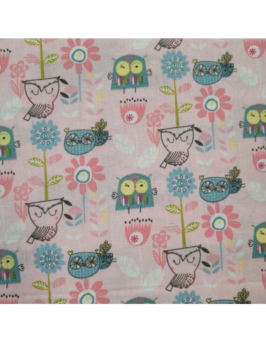 Tissu coton - hiboux