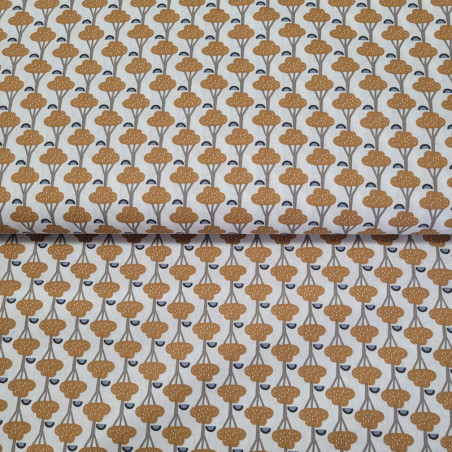 Tissu coton popline - petits arbres