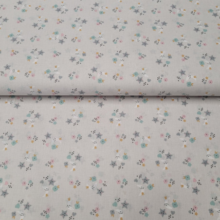 Tissu coton popline - petites étoiles
