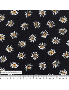 tissu-edelweiss-coton-fond-noir