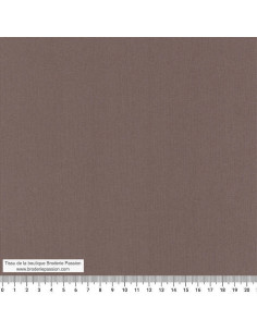 Tissu coton popline uni brun clair