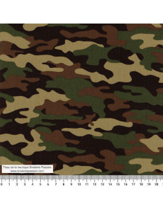 Tissu coton popline military