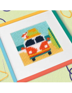Kit de broderie pour enfant, demi point de croix - Le van...