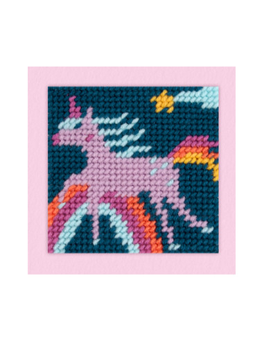 Kit de broderie pour enfant - demi point licorne - DMC - Broderie Passion
