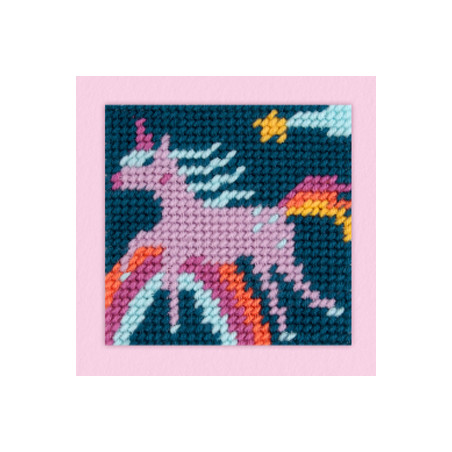 Kit de broderie pour enfant - demi point licorne - DMC - Broderie Passion