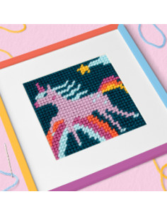 Kit de broderie pour enfant - demi point licorne - DMC - Broderie Passion