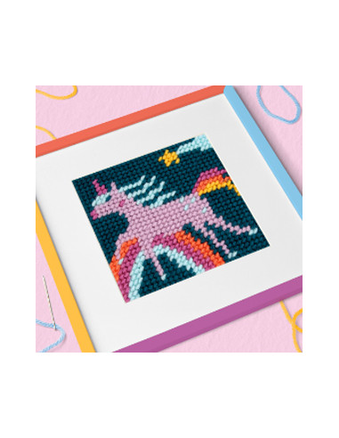 Kit de broderie pour enfant - demi point licorne - DMC - Broderie Passion