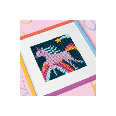 Kit de broderie pour enfant - demi point licorne - DMC - Broderie Passion