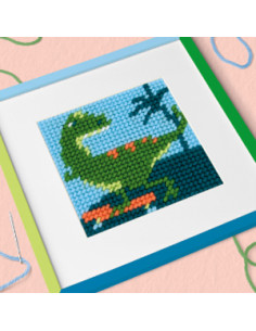 Kit de broderie pour enfant - demi point dinosaure - DMC - Broderie Passion
