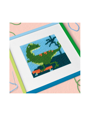 Kit de broderie pour enfant - demi point dinosaure - DMC - Broderie Passion