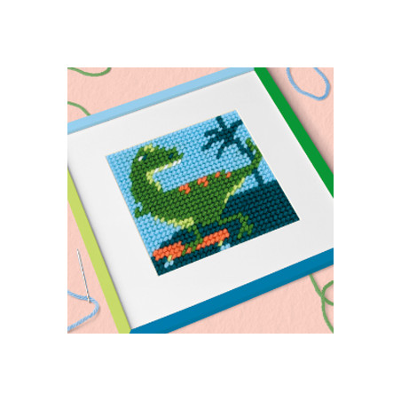 Kit de broderie pour enfant - demi point dinosaure - DMC - Broderie Passion
