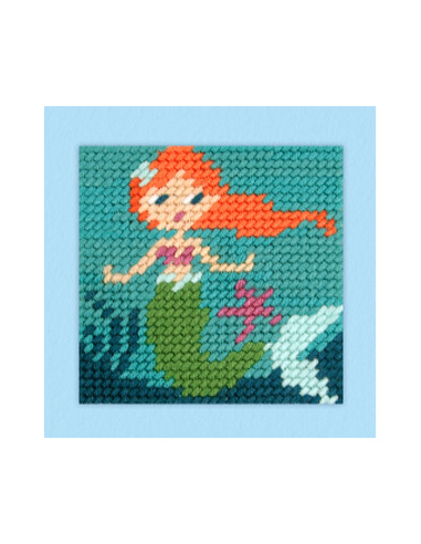 Kit de broderie pour enfant - demi point sirene - DMC - Broderie Passion